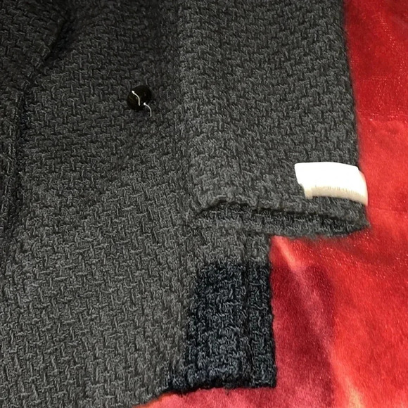 Calvin Klein  black tweed Wool Pea Coat Sz 10 - Picture 6 of 17